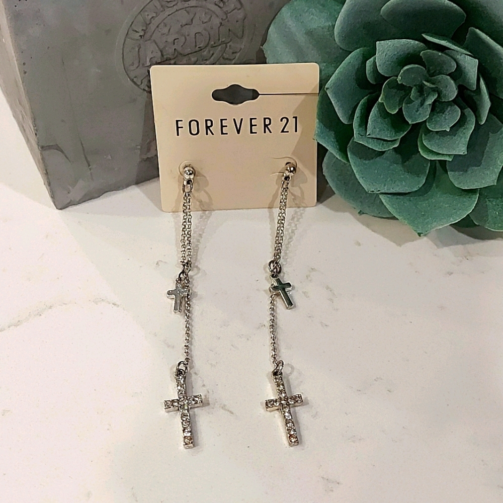 NWT Forever 21 Cross Earrings